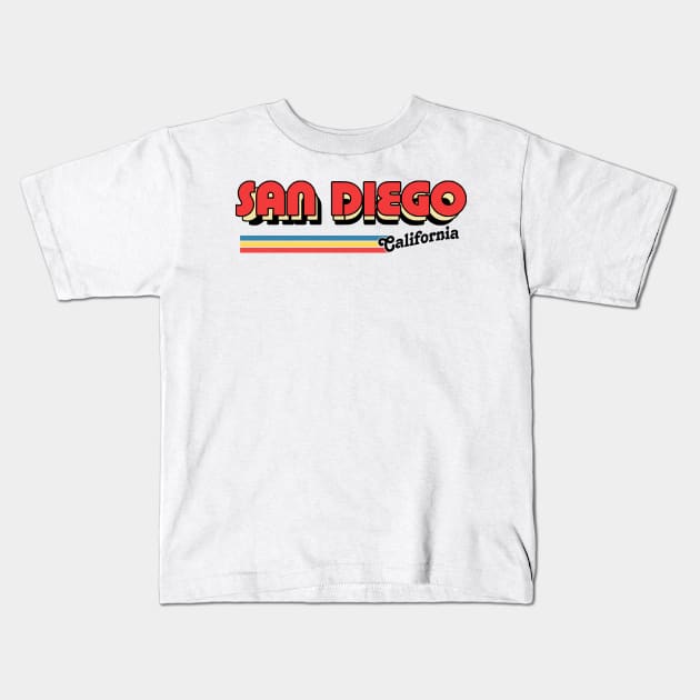 San Diego // Retro Typography Design Kids T-Shirt by DankFutura